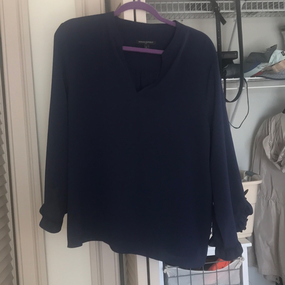 Banana republic navy blouse